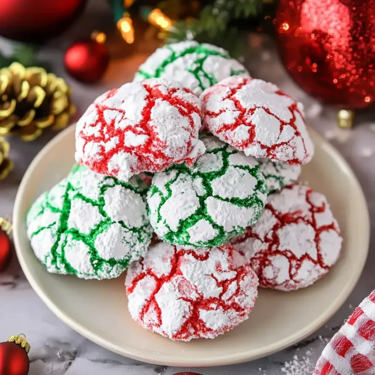 Festive Red & Green Crinkle Cookies (Easy Cake Mix Christmas Cookies!)
